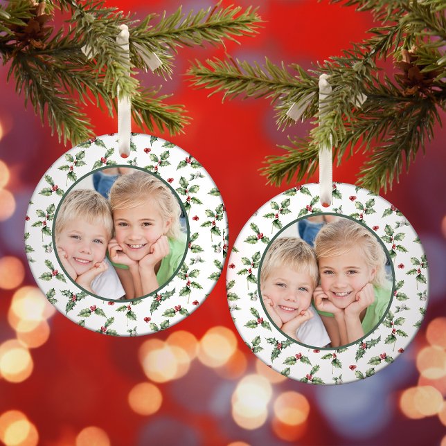 Weihnachtsfeiertag Maßgeschneidertes Foto Ornament Aus Glas (Von Creator hochgeladen)