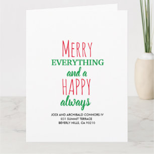 Weihnachtsfeiertag Merry Alles Gute immer Karte