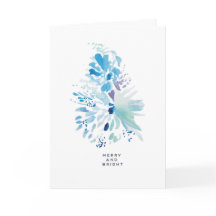 Weihnachtsfeiertag Merry Bright Blue Wattercolor