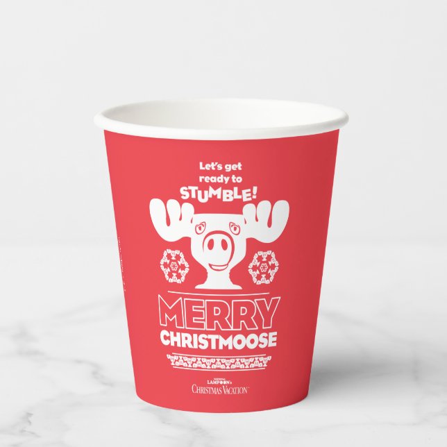 Weihnachtsfeiertag | Merry Christmoose Pappbecher (Vorderseite)