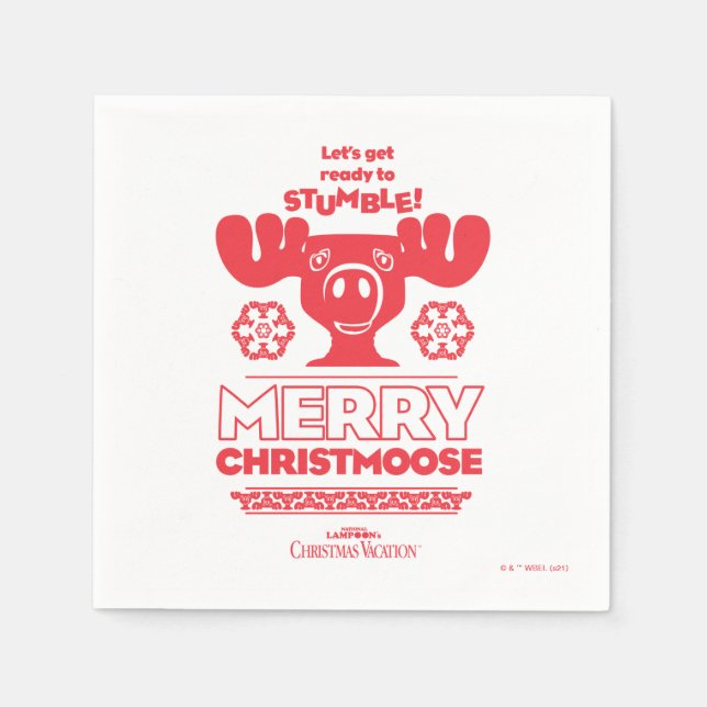 Weihnachtsfeiertag | Merry Christmoose Serviette (Vorderseite)