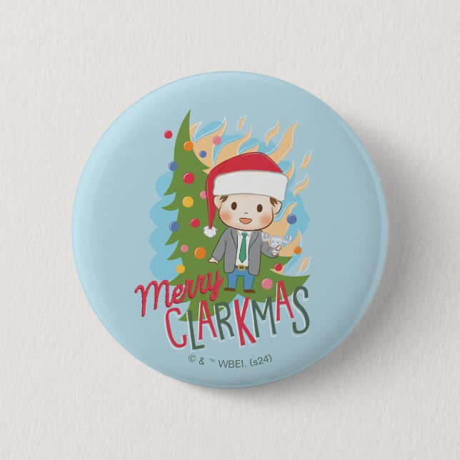 Weihnachtsfeiertag Merry Clarkmas Button (Vorderseite)