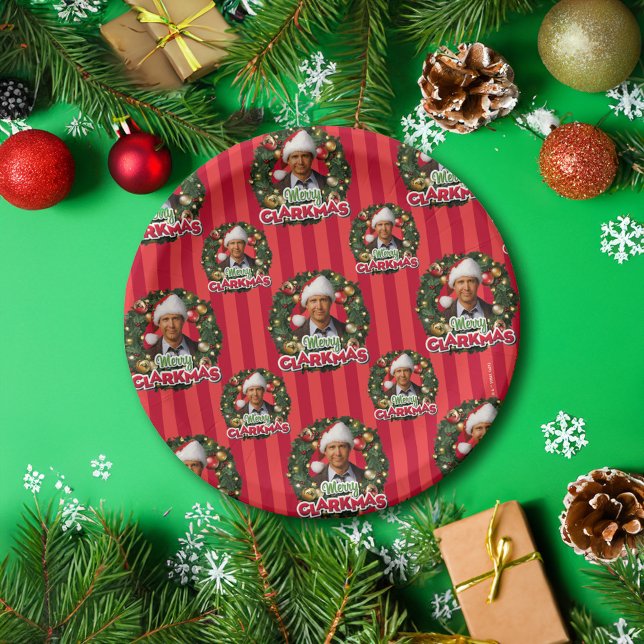 Weihnachtsfeiertag | Merry Clarkmas Muster Pappteller (Plate on table)