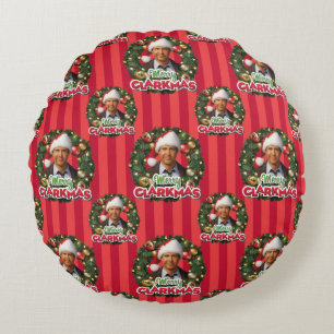 Weihnachtsfeiertag Merry Clarkmas Muster Rundes Kissen