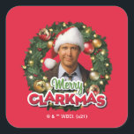 Weihnachtsfeiertag | Merry Clarkmas Quadratischer Aufkleber<br><div class="desc">Fröhliche Clarkmas von Clark Griswold!</div>