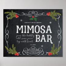 Weihnachtsfeiertag mimosa Bar Hochzeitszeichen