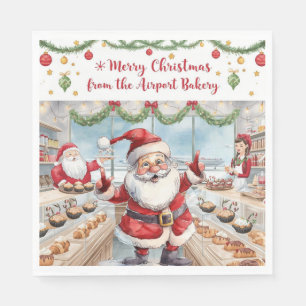 Weihnachtsfeiertag mit Bäckereiladen am Flughafen Serviette