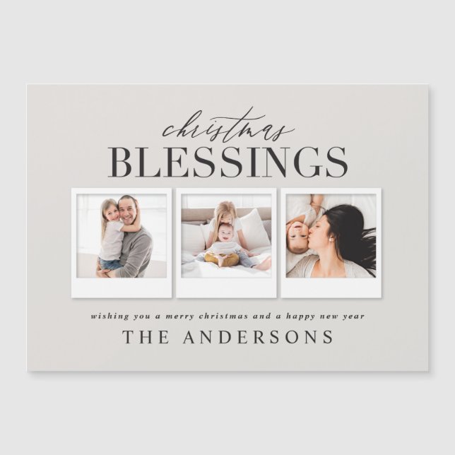 Weihnachtsfeiertag mit mehreren Fotos Magnetkarte (Vorderseite)