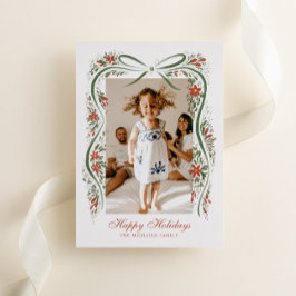 Weihnachtsfeiertag mit Poinsettias Folien Feiertagskarte