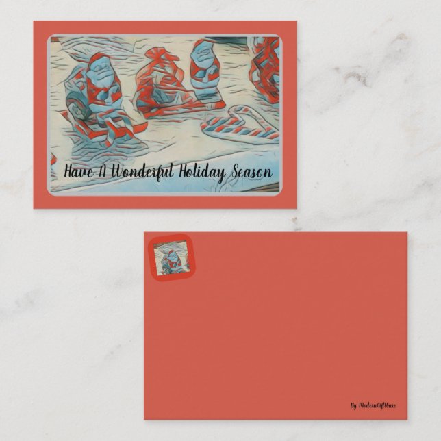 Weihnachtsfeiertag Mitteilungskarte (Vorne/Hinten)