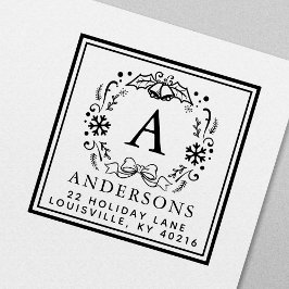 Weihnachtsfeiertag Monogram Winterferienadresse Permastempel