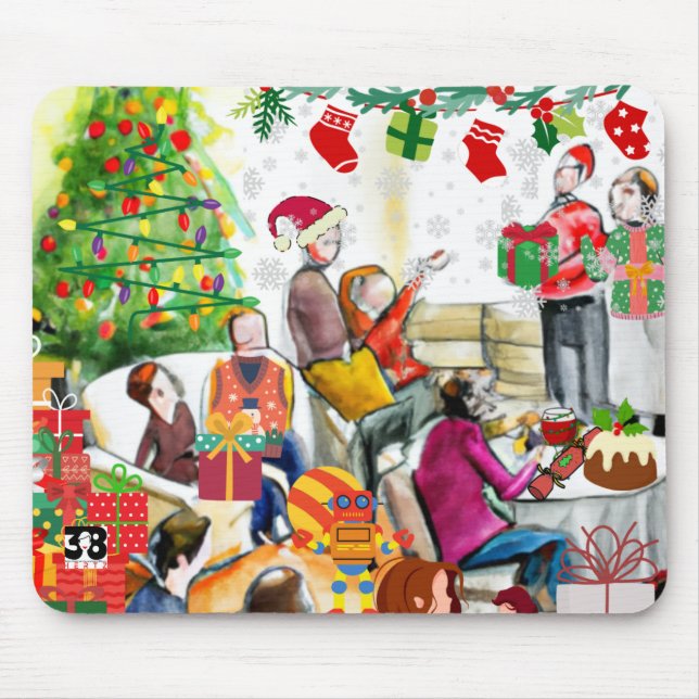 Weihnachtsfeiertag Mousepad (Vorne)