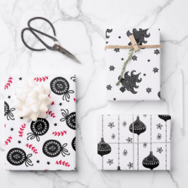 Weihnachtsfeiertag Muster skandinavischen Stil Geschenkpapier Set