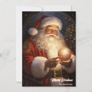 Weihnachtsfeiertag Nacht glühend Weihnachtsball Feiertagskarte