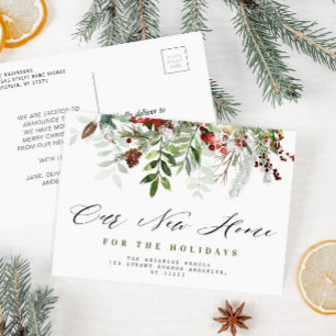 Weihnachtsfeiertag Neue Zuhause-Ankündigung Postkarte