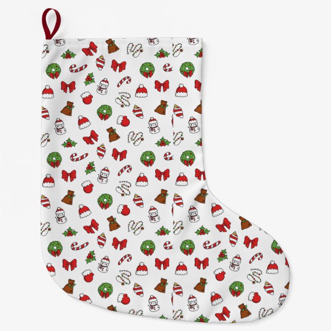 Weihnachtsfeiertag Niedliche Dekoration Weihnachts Großer Weihnachtsstrumpf (Vorderseite)