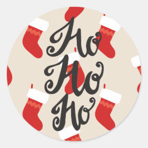 Weihnachtsfeiertag Nikolaus Strümpfe HO HO HO Gesc Runder Aufkleber