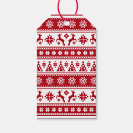 Weihnachtsfeiertag Nordic Pattern Gemütlich Geschenkanhänger