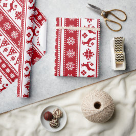 Weihnachtsfeiertag Nordic Pattern Gemütlich Geschenkpapier