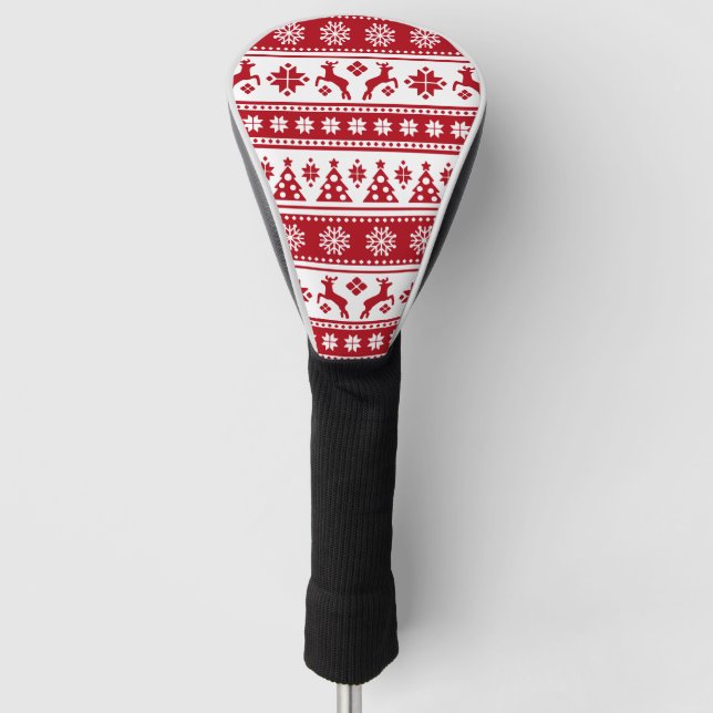 Weihnachtsfeiertag Nordic Pattern Gemütlich Golf Headcover (Vorderseite)