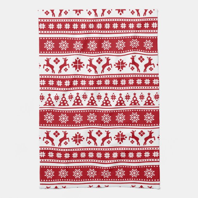 Weihnachtsfeiertag Nordic Pattern Gemütlich Küchentuch (Vertikal)
