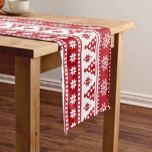 Weihnachtsfeiertag Nordic Pattern Gemütlich Kurzer Tischläufer (Beispiel)