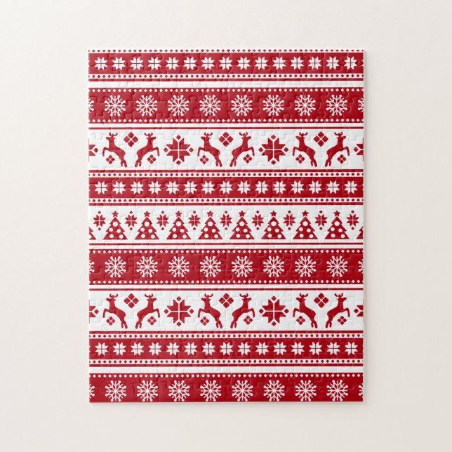 Weihnachtsfeiertag Nordic Pattern Gemütlich Puzzle (Vertikal)