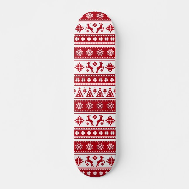 Weihnachtsfeiertag Nordic Pattern Gemütlich Skateboard (Vorne)
