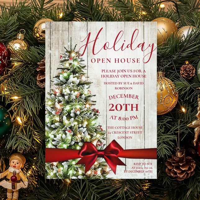 Weihnachtsfeiertag Open House Party Einladung (Festive Christmas Holiday Open House Party Invitation)