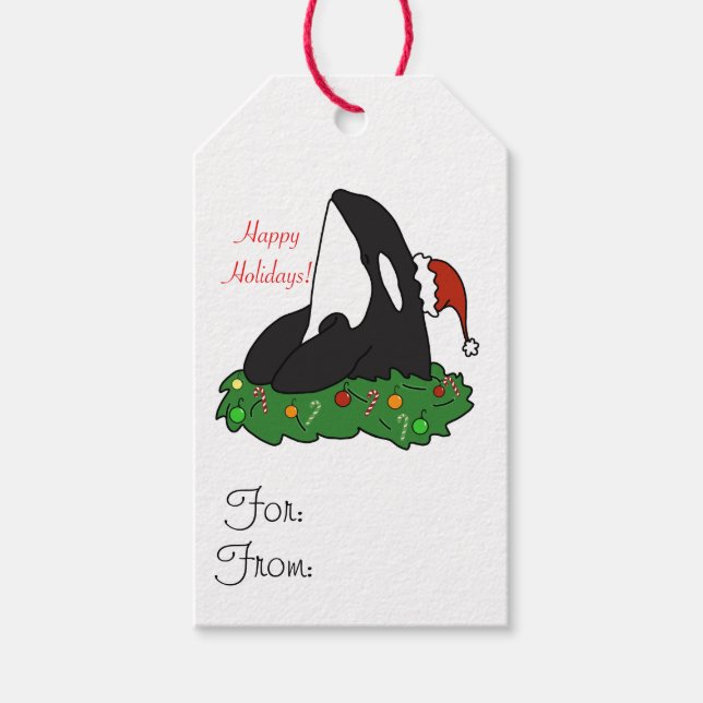 Weihnachtsfeiertag Orca Geschenkartikel Tags Geschenkanhänger (Vorderseite)