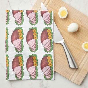 Weihnachtsfeiertag Ostern Glazed Ham Dinner Food Küchentuch