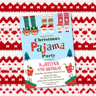 Weihnachtsfeiertag Pajama Party Einladung