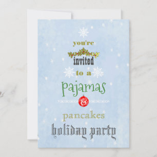 Weihnachtsfeiertag Pajamas & Pancakes Party Einladung
