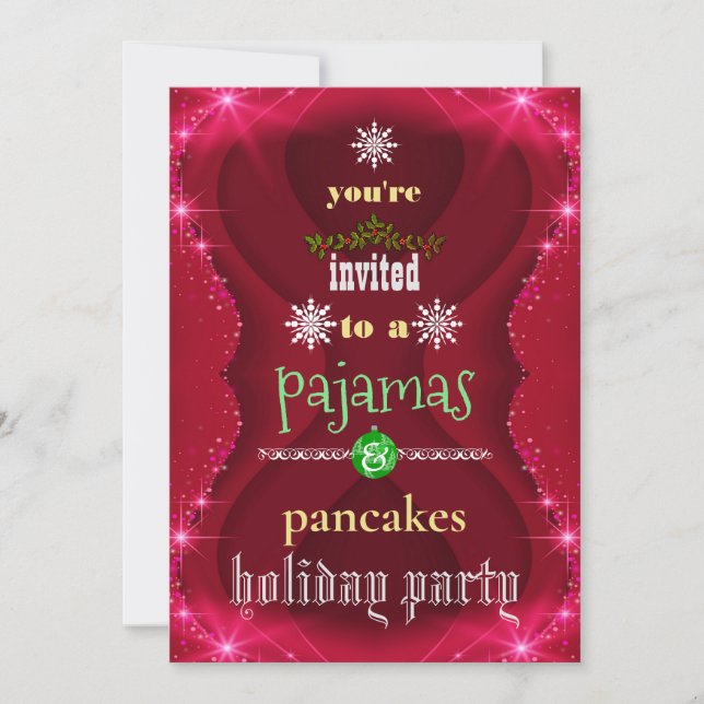Weihnachtsfeiertag Pajamas & Pancakes Party Einladung (Vorderseite)