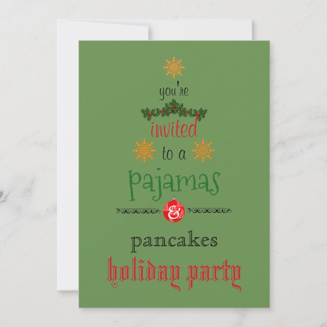 Weihnachtsfeiertag Pajamas & Pancakes Party Einladung (Vorderseite)