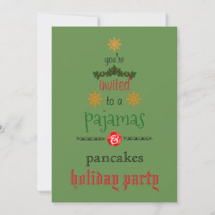 Weihnachtsfeiertag Pajamas & Pancakes Party Einladung