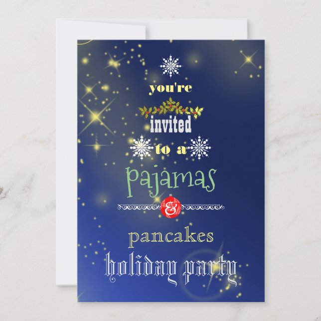 Weihnachtsfeiertag Pajamas & Pancakes Party Einladung (Vorderseite)