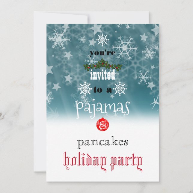 Weihnachtsfeiertag Pajamas & Pancakes Party Einladung (Vorderseite)