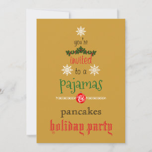 Weihnachtsfeiertag Pajamas & Pancakes Party Einladung