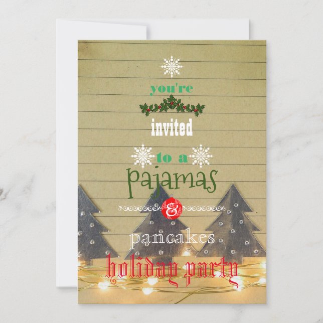 Weihnachtsfeiertag Pajamas & Pancakes Party Einladung (Vorderseite)