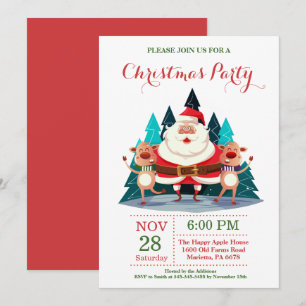 Weihnachtsfeiertag Party Einladung Weihnachtsmann
