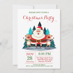 Weihnachtsfeiertag Party Einladung Weihnachtsmann
