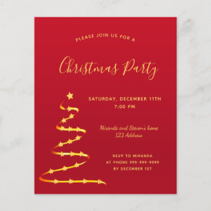 Weihnachtsfeiertag Party Rotes Gold Moderne Einlad