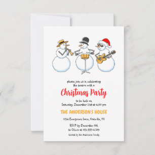Weihnachtsfeiertag Party Snowmen Jazzband Einladung