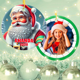 Weihnachtsfeiertag Personalisiert Kids Foto Keramik Ornament
