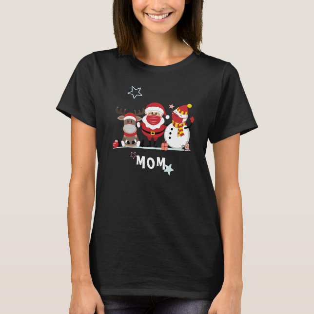 Weihnachtsfeiertag Personalisierte Mama T-Shirt (Vorderseite)