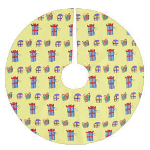 Weihnachtsfeiertag Pinsel Polyester Tree Skirt Weihnachtsbaumdecke