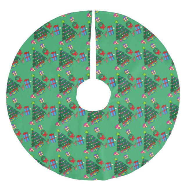 Weihnachtsfeiertag Pinsel Polyester Tree Skirt Weihnachtsbaumdecke (Vorderseite)