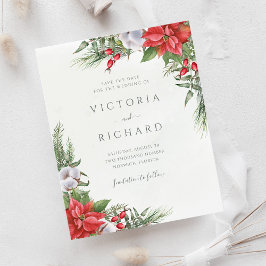 Weihnachtsfeiertag Poinsettia Winter Save the Date
