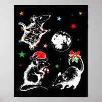 Weihnachtsfeiertag Possum Moon Opossum Raccoon Xma